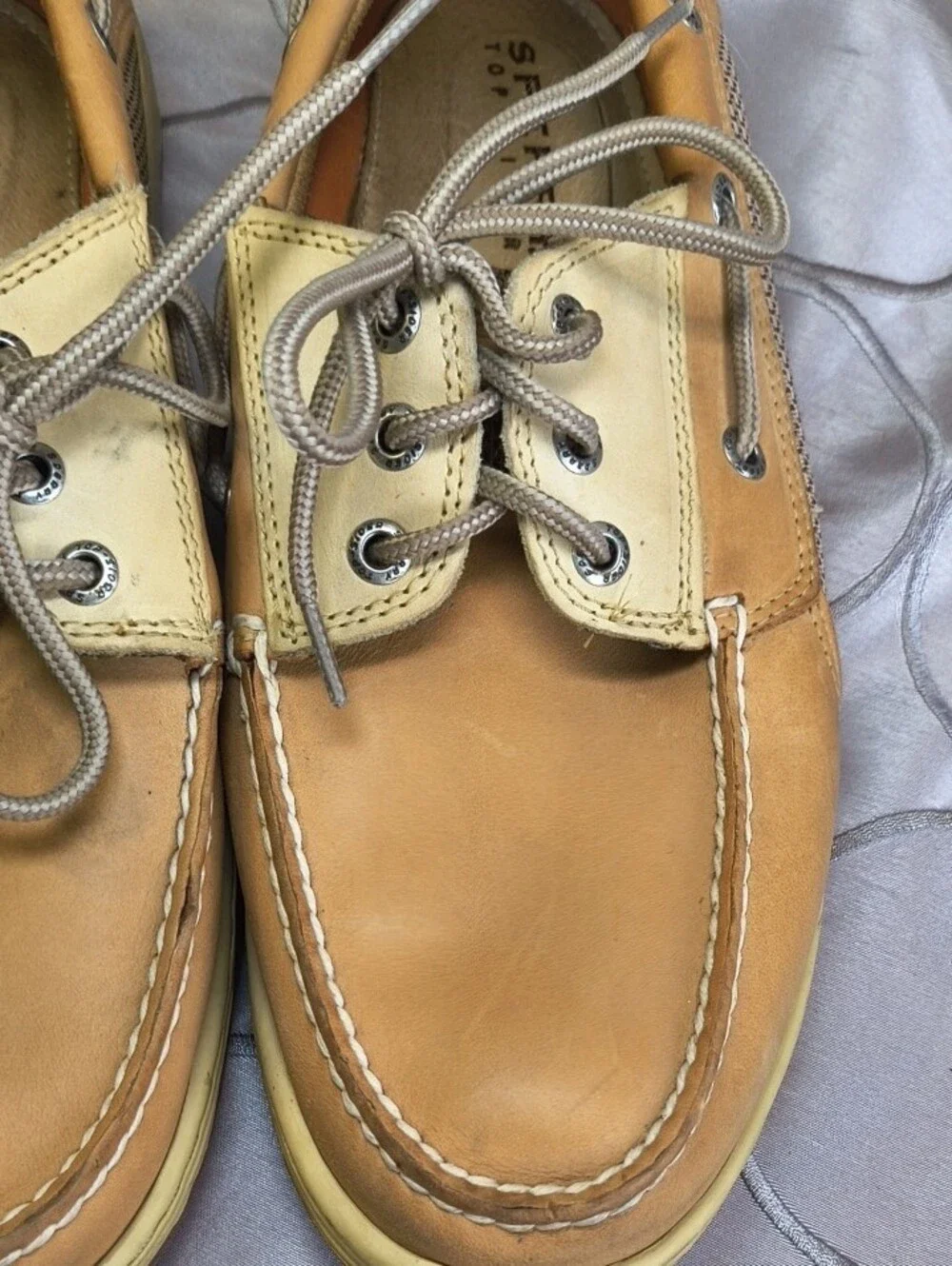 Sperry Men’s Light Tan Leather Boat Shoe AB